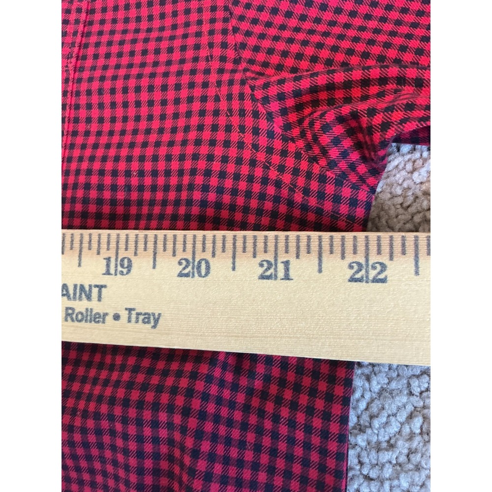Orvis Sporting Traditions Mens Medium Red Black Micro Check Cotton Button Down - Picture 6 of 7